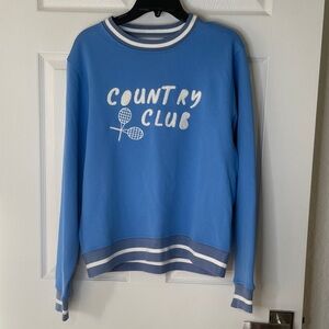 Ellsworth and Ivey Embroidered Country Club Crewneck Sweatshirt Tennis